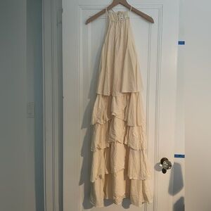 Zara Cream High Low Tiered Dress